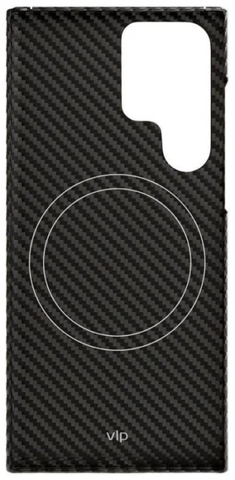 Чехол защитный VLP Kevlar Case с MagSafe для Samsung S23 Ultra Черный
