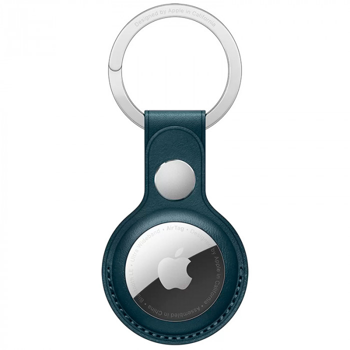Кожаный брелок Apple для AirTag Leather Key Ring Baltic Blue