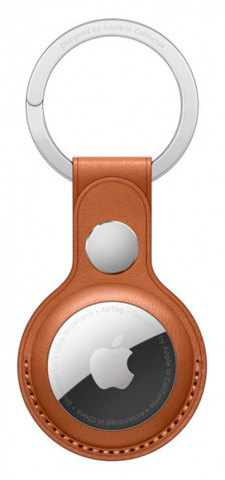 Кожаный брелок Apple для AirTag Leather Key Ring Saddle Brown