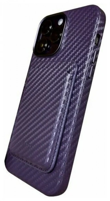 Чехол K-DOO NOBLE MagSafe Carbon Плетеный для iPhone 14 Pro Max Фиолетовый