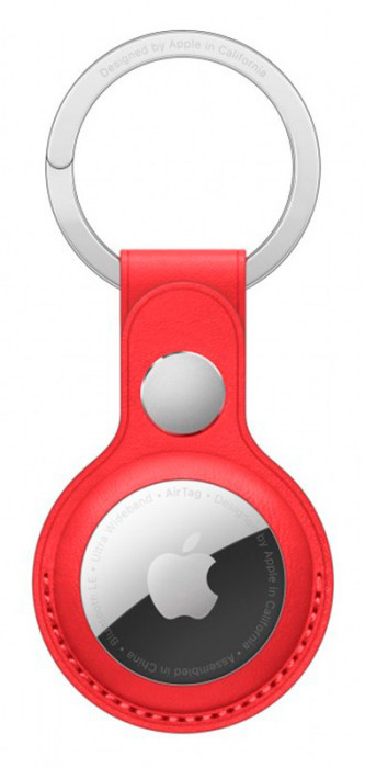 Кожаный брелок Apple для AirTag Leather Key Ring Red