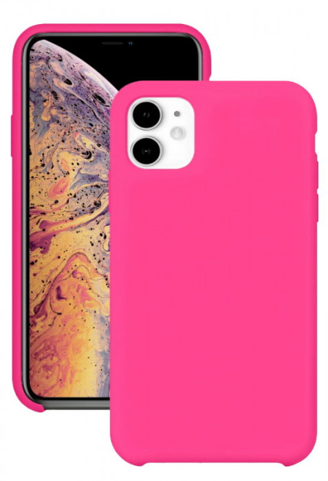 Чехол силиконовый для iPhone 11 Неоновый Розовый