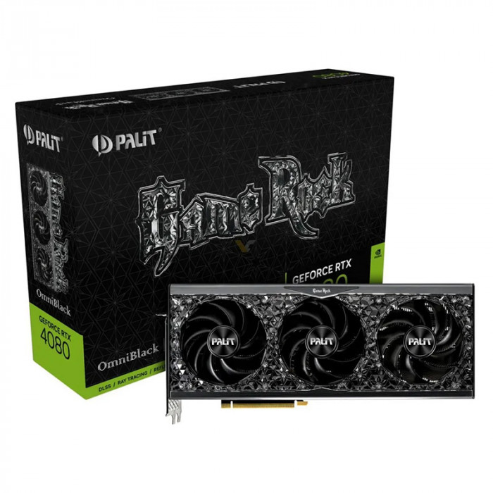 Видеокарта NVIDIA GeForce RTX 4080 Palit GameRock OmniBlack 16Gb (NED4080019T2-1030Q)