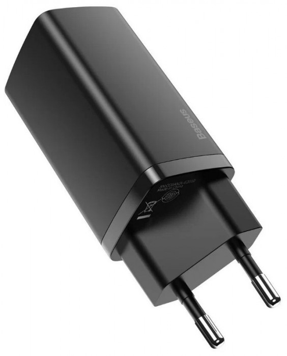 Зарядное устройство Baseus GaN2 Lite Quick Charger C+U 65W EU Черный (CCGAN2L-B01)