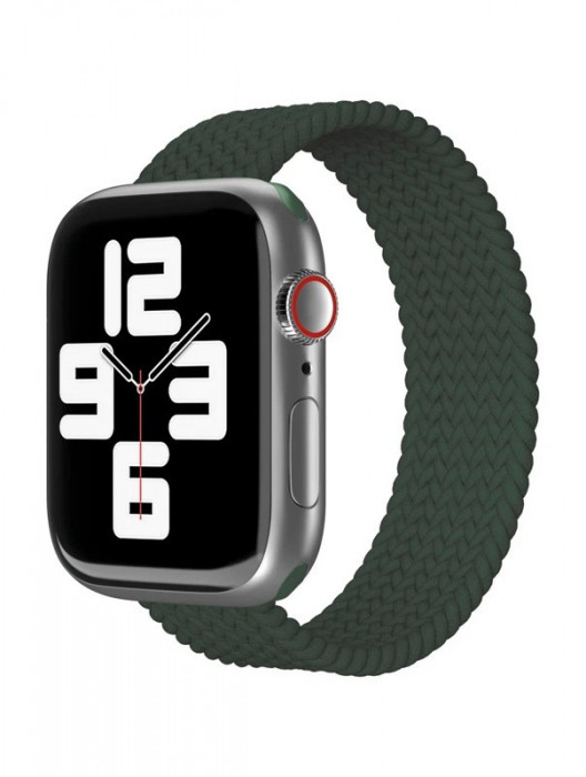 Ремешок нейлоновый плетёный "vlp" для Apple Watch 38/40/41 L/XL тёмно-зелёный