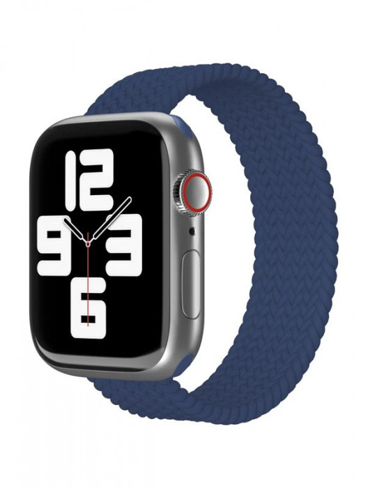 Ремешок нейлоновый плетёный "vlp" для Apple Watch 38/40/41 L/XL тёмно-синий