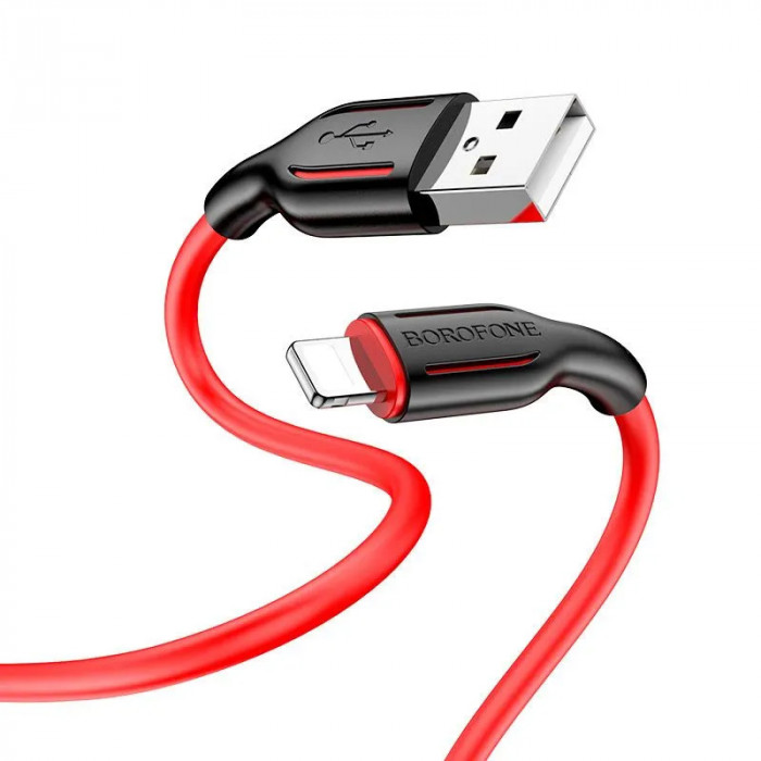 Кабель USB BOROFONE BX63 Charging, USB - MicroUSB, 2.4А, 1 м, черный+красный