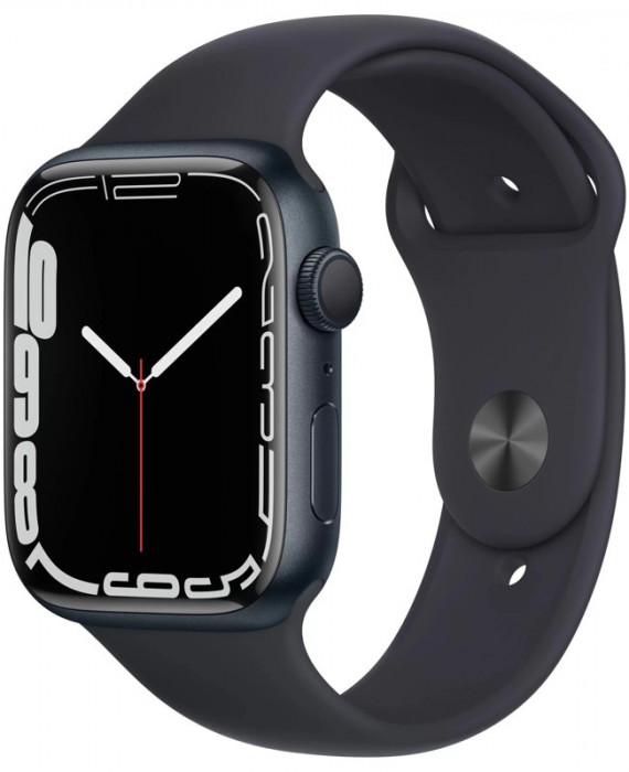 Умные часы Apple Watch Series 7 GPS 45mm Aluminum Case with Sport Band Темная ночь