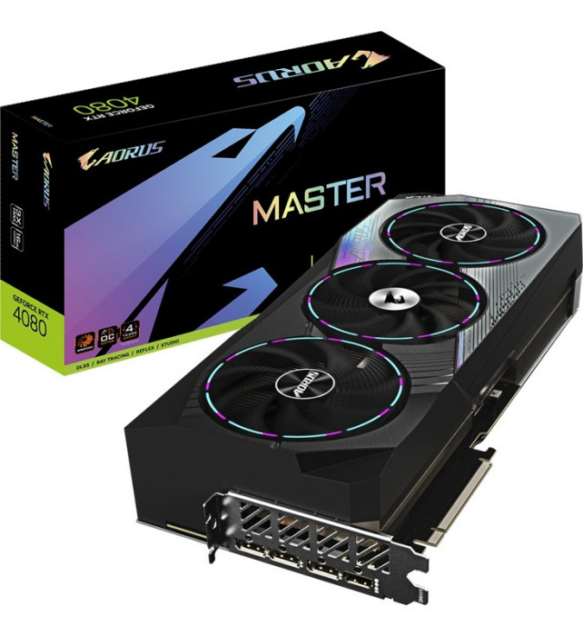 Видеокарта GIGABYTE AORUS GeForce RTX 4080 16GB MASTER (GV-N4080AORUS M-16GD), Retail