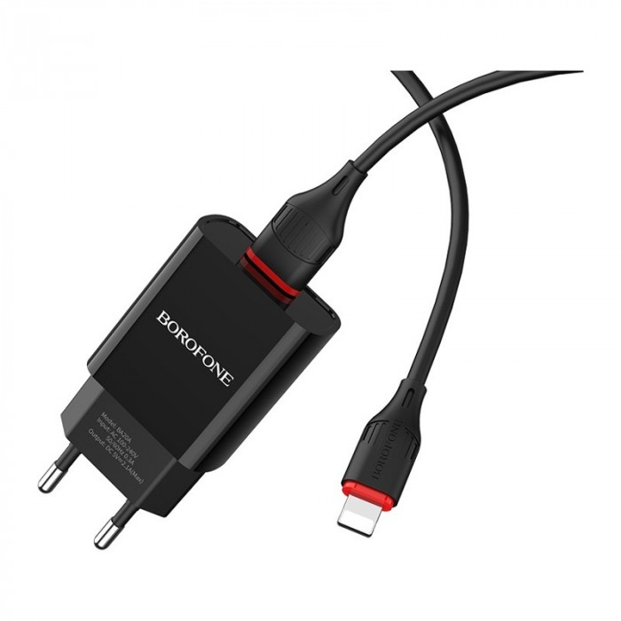 Зарядное устройство Borofone BA20A Sharp USB, 2.1A черный