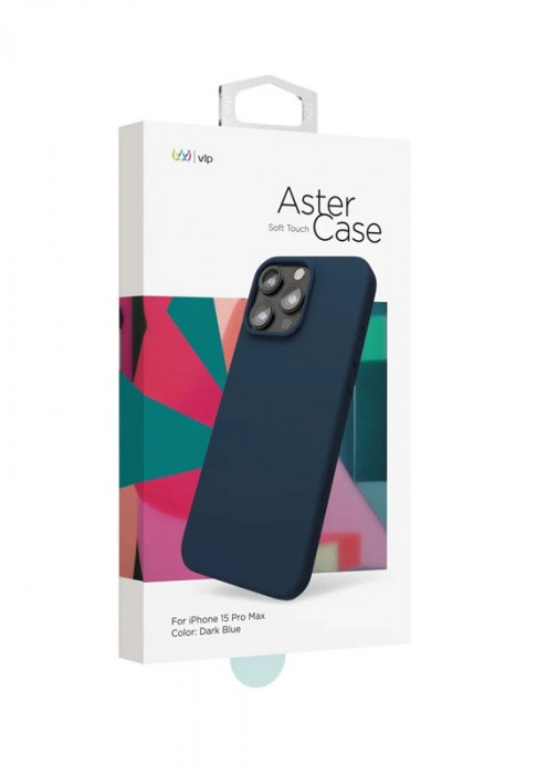 Чехол защитный "vlp" Aster Case для iPhone 15 Pro Max темно-синий
