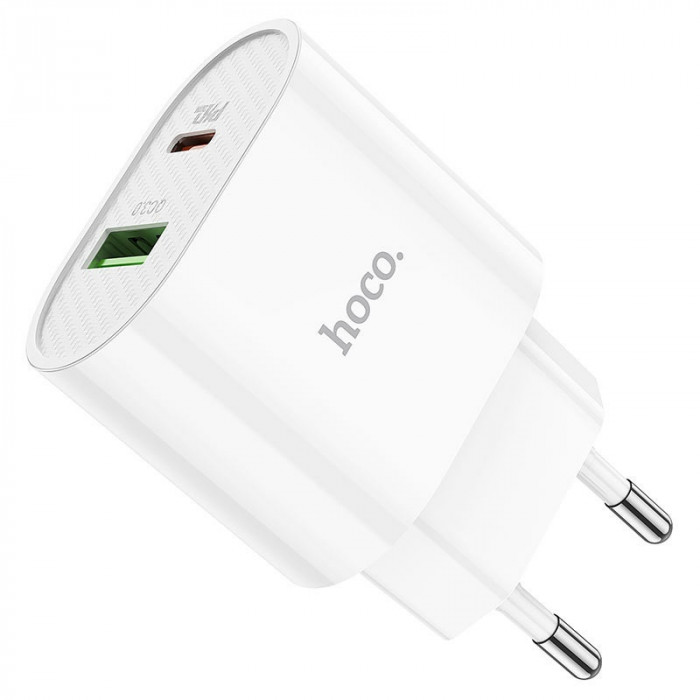 Зарядное устройство HOCO C95A 1USB+USB Type-C 3.1A Белый