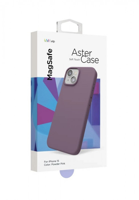 Чехол защитный VLP Aster Case с MagSafe для iPhone 15 пудровый
