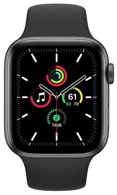Умные часы Apple Watch SE GPS 44mm Aluminum Case with Sport Band Серый космос/черный