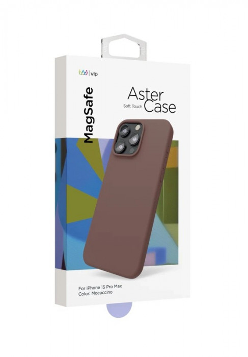 Чехол защитный "vlp" Aster Case с MagSafe для iPhone 15 Pro Max моккачино