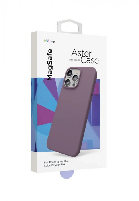 Чехол защитный "vlp" Aster Case с MagSafe для iPhone 15 Pro Max пудровый