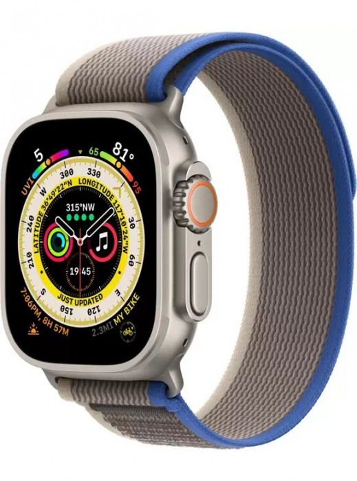 Умные часы Apple Watch Ultra 49mm GPS + Cellular Titanium Case with Blue/Gray Trail Loop