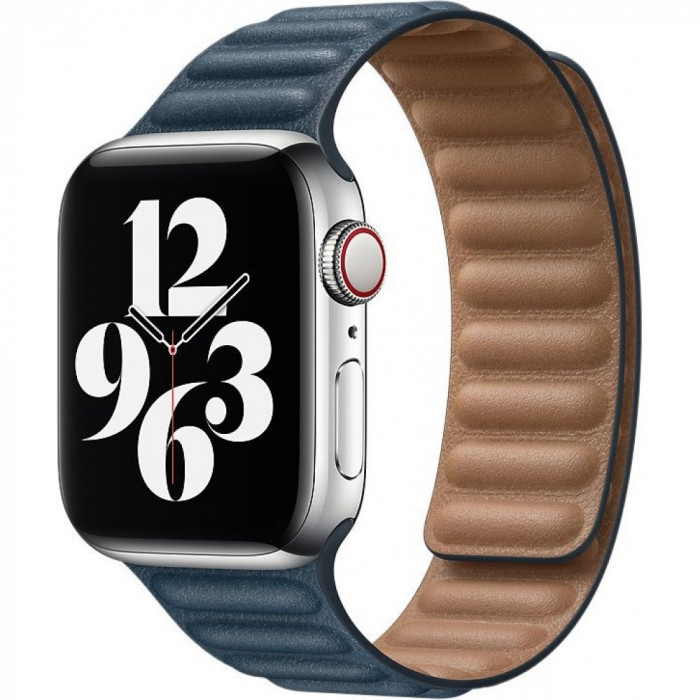 Ремешок для Apple Watch 42/44/45/49мм Blue Leather Link Small