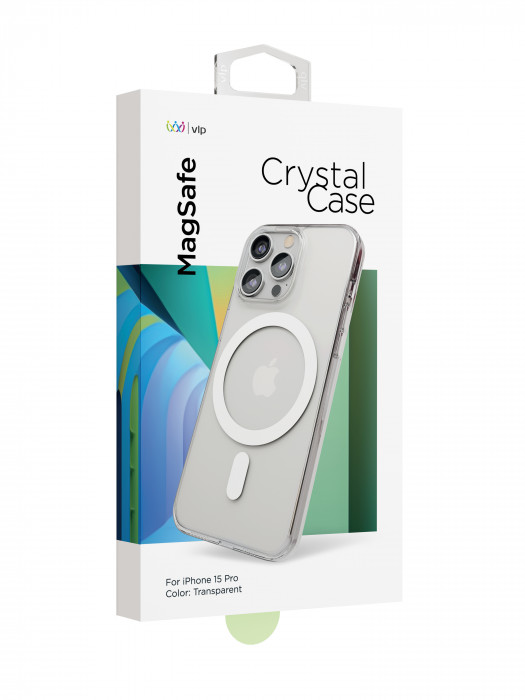 Чехол защитный "vlp" Crystal case с MagSafe для iPhone 15 Pro прозрачный