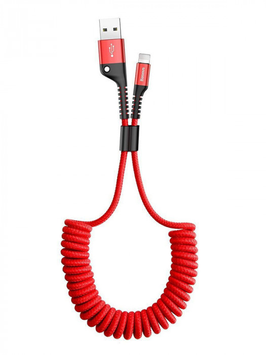 Кабель Baseus Fish Eye Spring USB - USB Type-C 1 м Красный