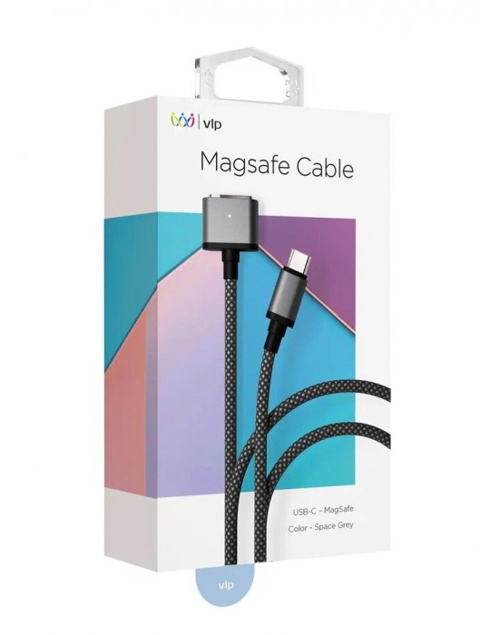 Кабель VLP Cable USB C – MagSafe 2.0м Космический Серый