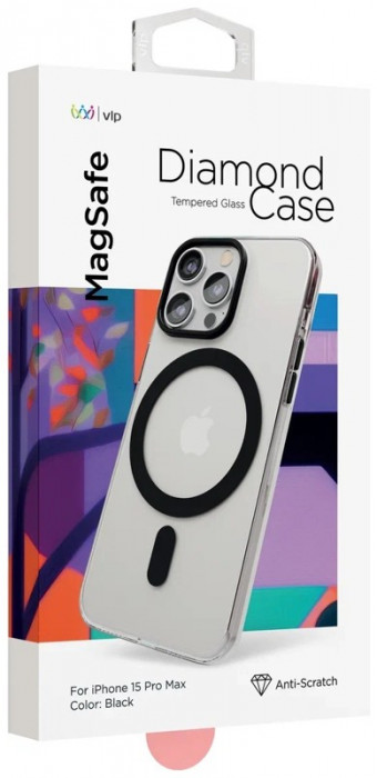 Чехол защитный VLP Diamond Case с MagSafe для iPhone 15 Pro Max черный