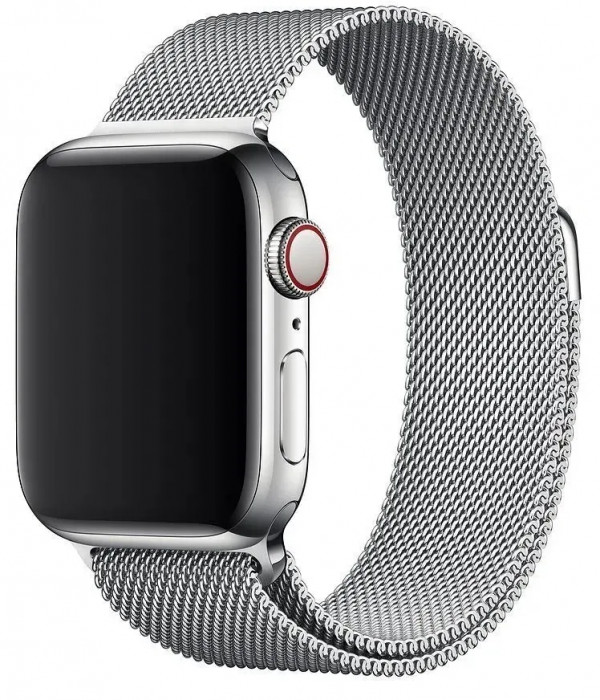 Ремешок Milanese Loop для Apple Watch 42/44/45/49мм Серебро