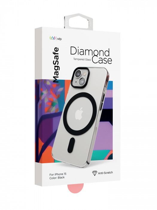Чехол защитный VLP Diamond Case с MagSafe для iPhone 15 черный