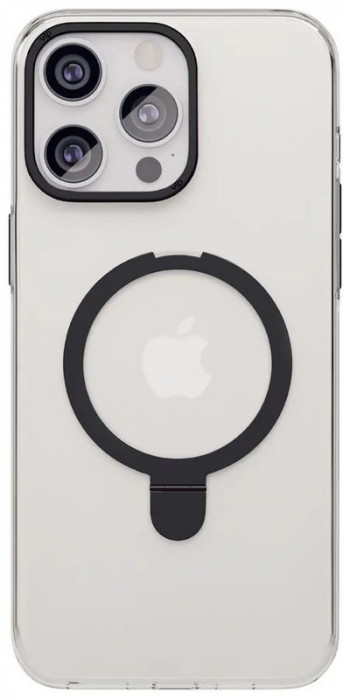 Чехол защитный VLP Ring Case c MagSafe подставкой для iPhone 15 Prо Черный