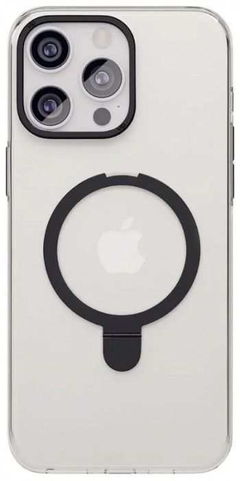 Чехол защитный VLP Ring Case c MagSafe подставкой для iPhone 15 Pro Мах Черный
