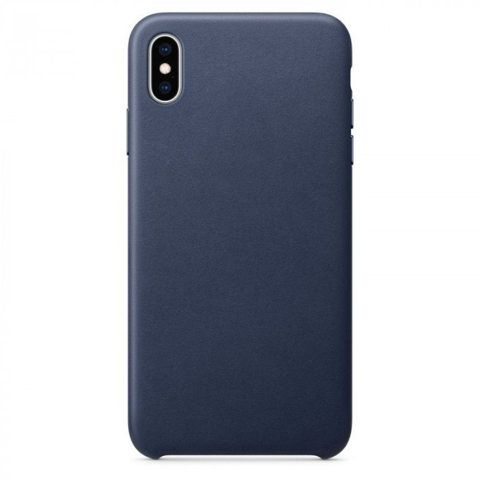 Чехол кожаный для iPhone XS Max Темно-синий