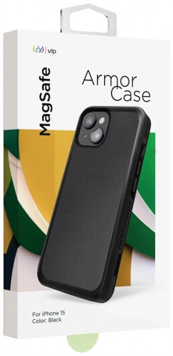 Чехол защитный "vlp" Armor Case с MagSafe для iPhone 15 черный